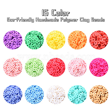 2250Pcs 15 Colors Eco-Friendly Handmade Polymer Clay Beads(CLAY-YW0001-26A)-2