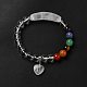 Natural Quartz Crystal & Mixed Gemstone Beaded Stretch Bracelet with Heart Charm for Women(BJEW-K164-B25)-3