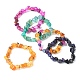 Dyed & Heated Nuggets Natural Agate Bead Stretch Bracelets for Women(BJEW-JB09484)-1