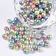 Rainbow ABS Plastic Imitation Pearl Beads(X-OACR-Q174-6mm-07)-1