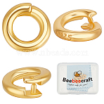 6Pcs 925 Sterling Silver Locking Jump Ring, Open Round, with 925 Stamp, Real 24K Gold Plated, 6x1.4mm, Inner Diameter: 3.5mm(STER-BBC0008-69A-G)