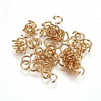 304 Stainless Steel Open Jump Rings, Saw Cut Seamless Round, Golden, 21 Gauge, 5x0.7mm, Hole: 4mm, Inner Diameter: 3.6mm(STAS-I097-081D-G)