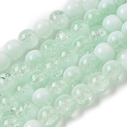 Crackle Glass Beads Strands, Rondelle, Azure, 8mm, Hole: 1mm, about 108~111pcs/strand, 309.45''(786cm)(GLAA-U001-8mm-01)