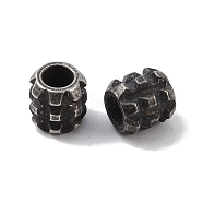 316 Surgical Stainless Steel Beads, Column, Antique Silver, 5.5x5.5mm, Hole: 3mm(STAS-P362-21AS)