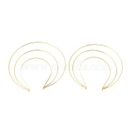 Iron Hair Band Findings, Triple-ring, for Lolita, Crown Accessories, Golden, 220x220x5mm, Inner Diameter: 150x121mm(IFIN-D087-05G)