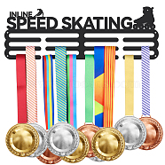 Fashion Iron Medal Hanger Holder Display Wall Rack, with Screws, Word Inline Speed Skating, Sports Themed Pattern, 150x400mm(ODIS-WH0021-309)