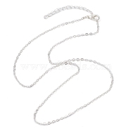 Brass Cable Chain Necklaces, Silver, 17.91 inch(45.5cm)(NJEW-JN04511-05)