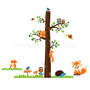 PVC Height Growth Chart Wall Sticker, for Kids Measuring Ruler Height, Fox & Owl, Colorful, 39x90cm, 4 sheets/set(DIY-WH0232-014)