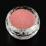 AB-Color Plated DIY 3D Nail Art Decoration Mini Glass Beads, Tiny Caviar Nail Beads, Pink, 0.6~0.8mm, about 450g/bag(MRMJ-R038-D03)