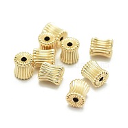 Yellow Gold Filled Corrugated Beads, 1/20 14K Gold Filled, Cadmium Free & Nickel Free & Lead Free, Barrel, 6x5.3mm, Hole: 1.5mm(KK-L183-033G)