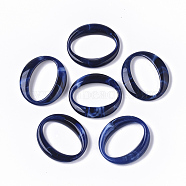 Acrylic Linking Rings, Imitation Gemstone Style, Oval, Dark Blue, 39.5x34.5x6.5mm, Inner Diameter: 33x18.5mm, about: 172pcs/500g(OACR-T021-014B)