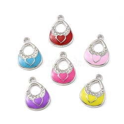 CCB Plastic Enamel Pendants, Platinum, Hand Bag Charms, Mixed Color, 26x19x4mm, Hole: 2.5mm(CCB-K009-03P)