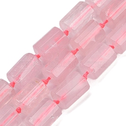 Natural Rose Quartz Beads Strands, Faceted, Column, 16x12mm, Hole: 1.5mm, about 21pcs/strand, 16.34''(41.5cm)(G-G162-D02-02)