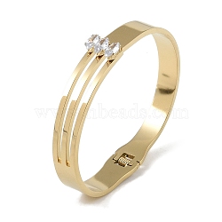 304 Stainless Steel & Glass Hollow Hinged Bangles for Women, Real 18K Gold Plated, Inner Diameter: 1-7/8x2-3/8 inch(4.9X6.1cm), 12mm(BJEW-U002-12G)