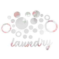 Custom Acrylic Wall Stickers, for Home Living Room Bedroom Decoration, Word Laundry, Black, 350x350mm(DIY-WH0249-049)