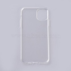 Transparent DIY Blank Silicone Smartphone Case, Fit for iPhone11ProMax(6.5 inch), For DIY Epoxy Resin Pouring Phone Case, White, 16x8x0.9cm(X-MOBA-F007-11)