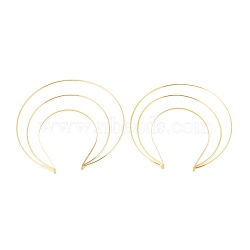 Iron Hair Band Findings, Triple-ring, for Lolita, Crown Accessories, Golden, 220x220x5mm, Inner Diameter: 150x121mm(IFIN-D087-05G)