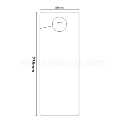 PVC Doorplates, Matte, Rectangle, White, 236x89x0.38mm, Hole: 33mm(AJEW-WH0013-17B)