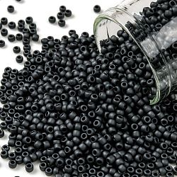 TOHO 11/0 Round Beads, Japanese Seed Beads, (611) Matte Color Opaque Gray, 2.2mm, Hole: 0.8mm, about 5555pcs/50g(SEED-XTR11-0611)