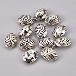 CCB Plastic Beads, Oval, Antique Silver, 17x12.8x7.3mm, Hole: 1.6mm(CCB-L011-087AS)