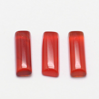 Dyed Rectangle Natural Agate Cabochons, Red, 10x3x2mm
