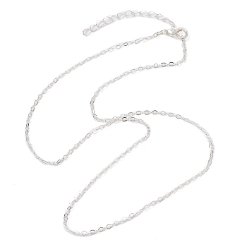 Brass Cable Chain Necklaces, Silver, 17.91 inch(45.5cm)