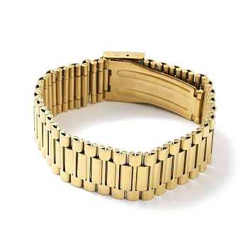 304 Stainless Steel Link Chain Bracelets, Watchband Chain Bracelets, Golden, Inner Diameter: 3 inch(7.5cm)