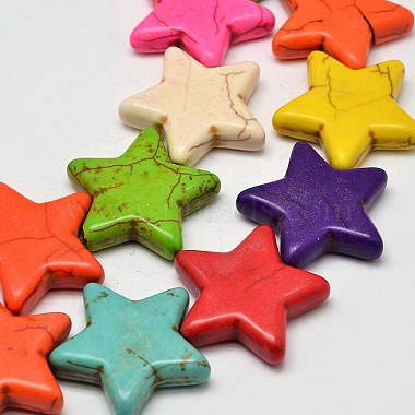 26mm Colorful Star Synthetic Turquoise Beads