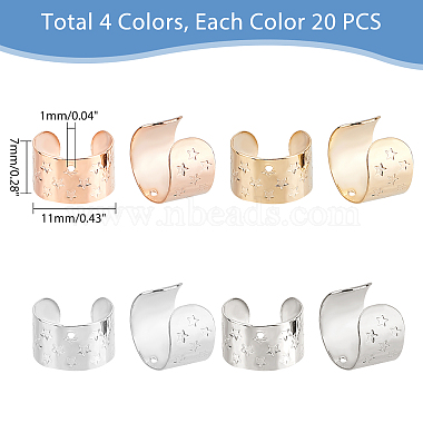 dicosmetic 80個 4 カラー 304 ステンレススチール イヤーカフの所見(STAS-DC0006-84)-5