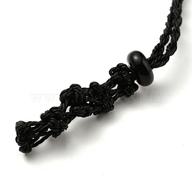 Изготовление ожерелья-мешочка в технике макраме из регулируемого плетеного вощеного полиэфирного шнура(NJEW-TAC0008-02)-3