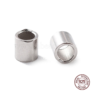 Platinum Tube Sterling Silver Spacer Beads