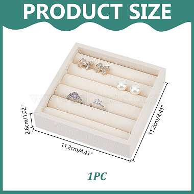 MDF Covered with Velvet Ring Organizer Display Trays(RDIS-WH0011-39B)-2