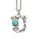 Lettre a ~ z en alliage plaqué argent antique avec colliers à pendentif turquoise synthétique(NJEW-G080-01U)-1