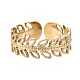 304 Stainless Steel Leaf Wrap Open Cuff Ring(RJEW-T023-63G)-1