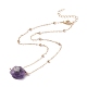 Natural Amethyst Raw Stone Pendant Necklace for Women(NJEW-JN03781-03)-2