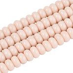 3Starnds Opaque Spray Painted Glass Beads, Rondelle, PapayaWhip, 4x2.5mm, Hole: 0.7mm, about 135pcs/strand, 14.96 inch(38cm)(GLAA-PA0001-35D)