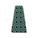 Printed Acrylic Pendants, Trapezoid, Green, 44.5x23.5x2.5mm, Hole: 1.5mm(X-TACR-F007-03F)