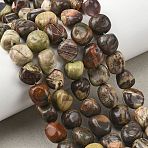 Natural Picasso Stone/Picasso Jasper Beads Strands, Nuggets, Tumbled Stone, 9~12x8~10x3~9mm, Hole: 1mm, about 36~41pcs/strand, 15.08''~15.87''(38.3~40.3cm)(G-P623-A05-02)