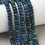 Natural Azurite Beads Strands, Smooth Rondelle, 6~6.5x4mm, Hole: 1.2mm, about 106pcs/strand, 16.14''(41cm)(GG-CBA6BAC-B03)