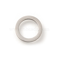 304 Stainless Steel Charms, Laser Cut, Stainless Steel Color, Ring, 10x10x1mm, Hole: 7.5mm(STAS-S144-01P-E)