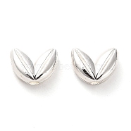 Alloy Beads, Long-Lasting Plated, Leaf, Silver, 7.5x10x4mm, Hole: 1.5mm(PALLOY-A006-09S)