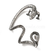 316 Surgical Stainless Steel Cuff Earrings, Lizard, Right, Antique Silver, 66x44mm(EJEW-E300-24AS-01)