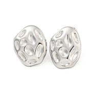 Non-Tarnish 304 Stainless Steel Ear Studs, Stud Earrings for Women, Nuggets, Stainless Steel Color, 19x17mm(EJEW-L290-022P)