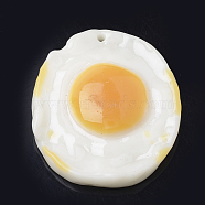 Resin Pendants, Fried Egg/Poached Egg, Orange, 47.5x40x8.5mm, Hole: 1.5mm(RESI-S356-38)
