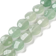 Natural Green Aventurine Beads Strands, Faceted, Flat Round, 10~10.5x4.5~5.5mm, Hole: 1.2mm, about 20pcs/strand, 7.80 inch(19.8cm)(G-K357-B10-01)
