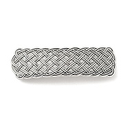 Alloy Retro Hair Barrettes, Hair Accessories for Women & Girls, Rectangle with Woven Pattern, Antique Silver, 82.5x25x13mm(AJEW-K048-09AS)