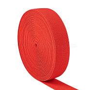 Flat Elastic Rubber Cord/Band, Webbing Garment Sewing Accessories, Red, 24.5x2mm, about 5.46 yards(5m)/roll(EC-WH0006-01B)