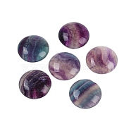 Natural Colorful Fluorite Cabochons, Half Round/Dome, 25x5.5mm(X-G-H1596-FR-25mm-26)