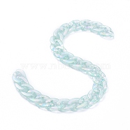 Handmade Acrylic Curb Chains, AB Color, Pale Turquoise, Links: 16.5x11.5x3.5mm, 39.37 inch(1m)/strand(AJEW-JB00684)