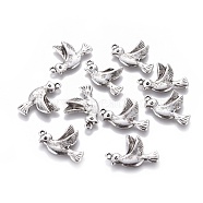 Alloy Pendants, Lead Free and Cadmium Free, Antique Silver, Bird, about 22mm long, 15mm wide, 3mm thick, hole: 1.5mm(X-EA11002Y)